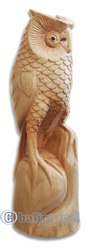 Wooden Owl Handcarved From Hibiscus Wood