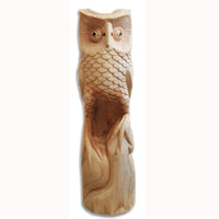 Wooden Owl Handcarved From Hibiscus Wood