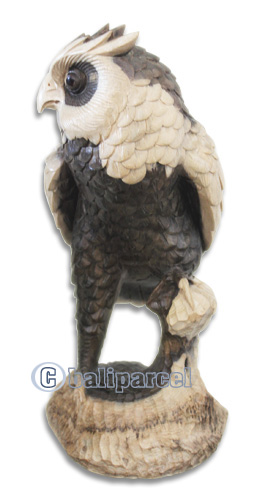 Wooden Owl Handcarved From Waru Wood