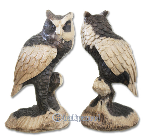 Wooden Owl Handcarved From Waru Wood