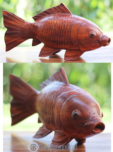 Wooden Fish, Hand Carved From Suar Wood