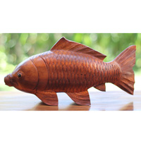 Wooden Fish, Hand Carved From Suar Wood