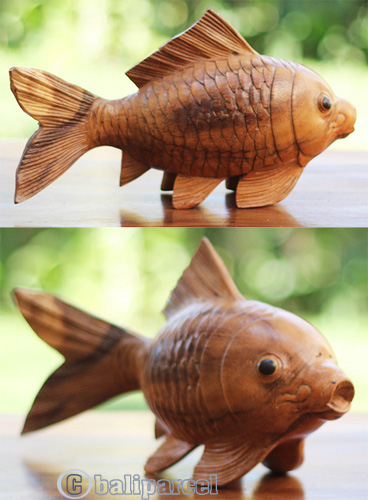 Wooden Fish, Hand Carved From Suar Wood