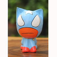 Wooden Cat With Painted, Handmade From Albesia Wood