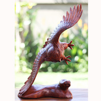 Wooden Owl With Baby Handcarved From Suar Wood