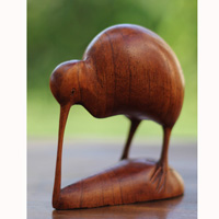 Wooden Quail, Handcarved From Suar Wood