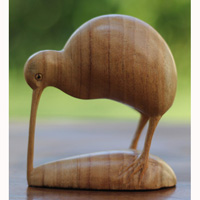 Wooden Quail, Handcarved From Suar Wood