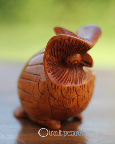 Wooden Owl, Handcarved From Crocodile Wood