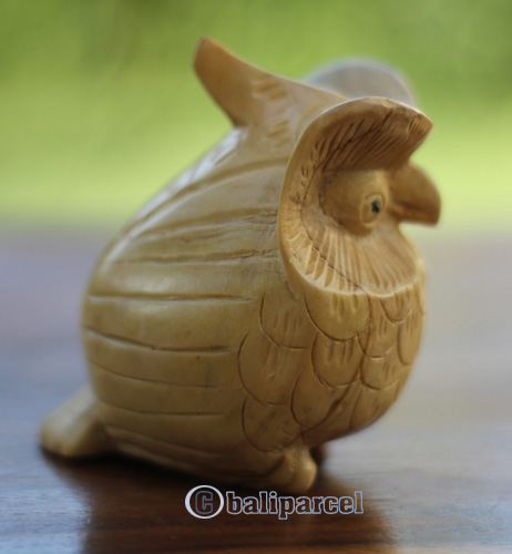 Wooden Owl, Handcarved From Crocodile Wood