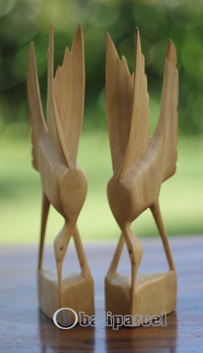 Wooden Set Of 2 Bird Handcarved From Crocodile Wood