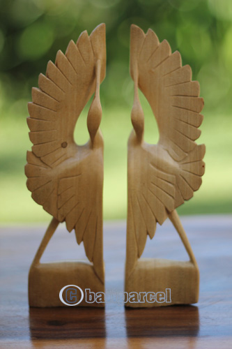 Wooden Set Of 2 Bird Handcarved From Crocodile Wood