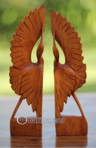 Wooden Set Of 2 Bird Handcarved From Crocodile Wood
