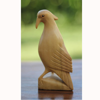 Wooden Bird, Handcarved From Crocodile Wood