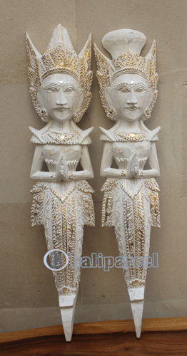 Wooden Rama And Sita Set Of 2, Handmade From Albesia Wood