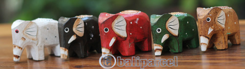 Wooden Elephant Set Of 5, Handcarved From Albesia Wood