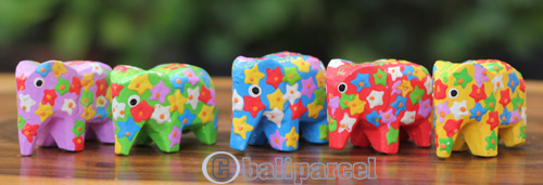 Wooden Elephant Set Of 5, Handcarved From Albesia Wood