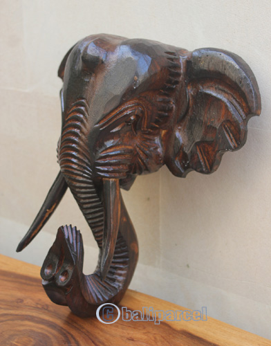 Wooden Elephant, Handcarved From Albesia Wood