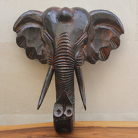 Wooden Elephant, Handcarved From Albesia Wood