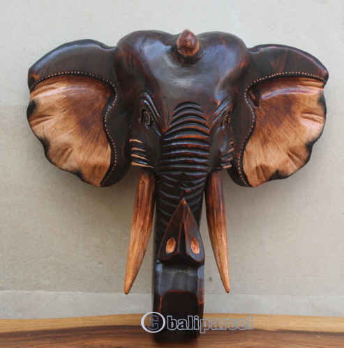 Wooden Elephant, Handcarved From Albesia Wood