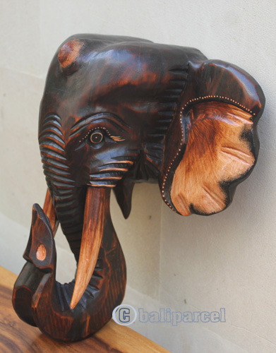 Wooden Elephant, Handcarved From Albesia Wood