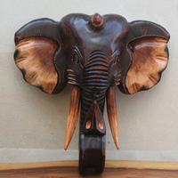 Wooden Elephant, Handcarved From Albesia Wood