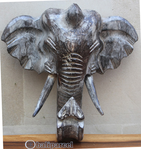 Wooden Elephant, Handcarved From Albesia Wood