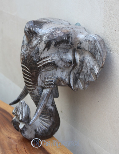 Wooden Elephant, Handcarved From Albesia Wood