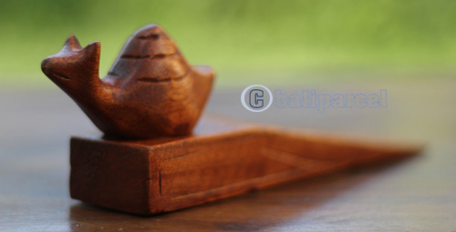 Wooden Door Stop With Snail Carving, This Pieces Hand Carved From Hibiscus Wood 