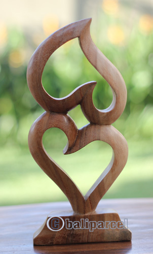 Wooden Abstract Carving, Hand Carved From Suar Wood With Natural Polished