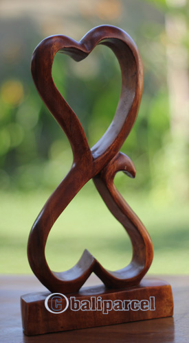 Wooden Abstract Carving, Hand Carved From Suar Wood With Brown Polished