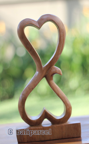 Wooden Abstract Carving, Hand Carved From Suar Wood With Natural Polished