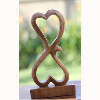 Wooden Abstract Carving, Hand Carved From Suar Wood With Natural Polished