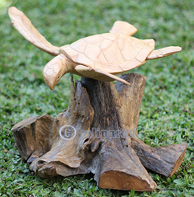 Wooden Parasite Turtle, Handcarved Made From Hiibiscus Wood