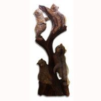 Wooden 4 Bear, Handmade From Suar Wood