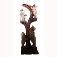 Wooden 4 Bear, Handmade From Suar Wood