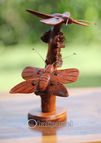 Wooden Butterfly With Parasite Wood
