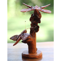 Wooden Butterfly With Parasite Wood