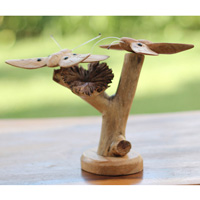 Wooden Butterfly With Parasite Wood