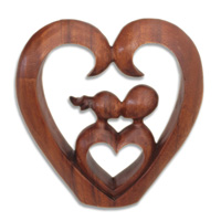 Wooden Abstract Carving, Hand Carved From Suar Wood