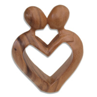 Wooden Abstract Carving, Hand Carved From Suar Wood