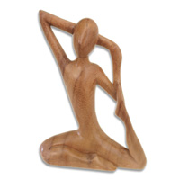 Wooden Abstract Carving, Hand Carved From Suar Wood