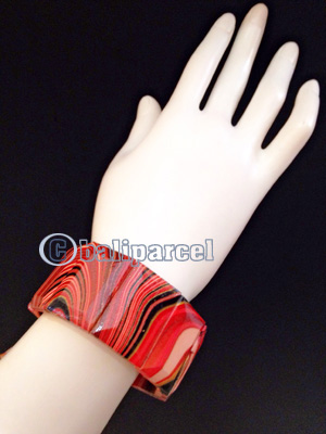 Bracelet, Handmade From Wood With Water Color