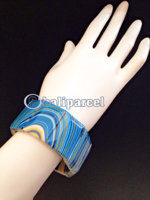 Bracelet, Handmade From Wood With Water Color