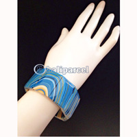 Bracelet, Handmade From Wood With Water Color