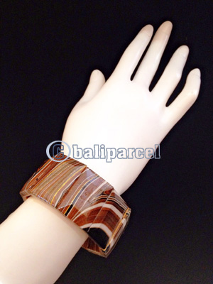 Bracelet, Handmade From Wood With Water Color