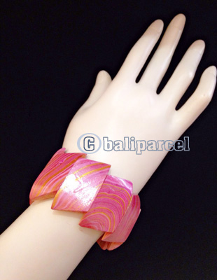 Bracelet, Handmade From Wood With Water Color