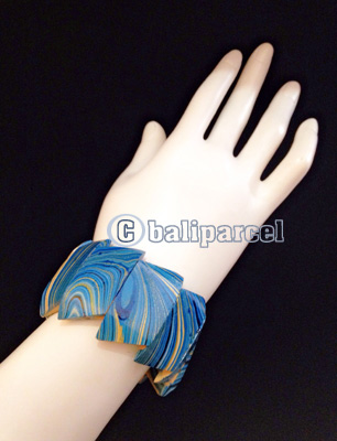 Bracelet, Handmade From Wood With Water Color