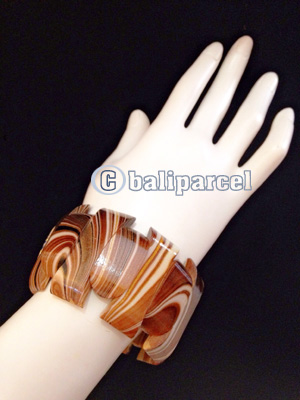 Bracelet, Handmade From Wood With Water Color