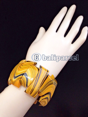 Bracelet, Handmade From Wood With Water Color
