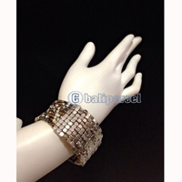 Bracelet, Handmade From Beads With Silver Metal